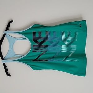 Nike Women's Vintage Green Fit Dry Racerback Tennis Tank Top- Size M
